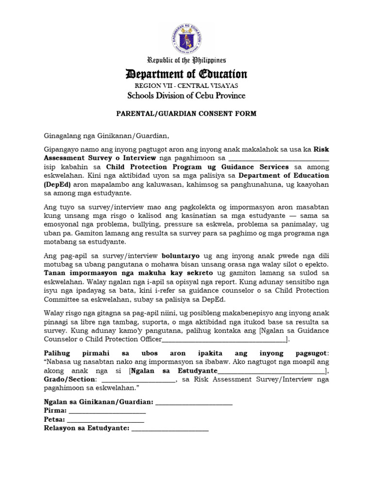 Parental Consent Form | PDF