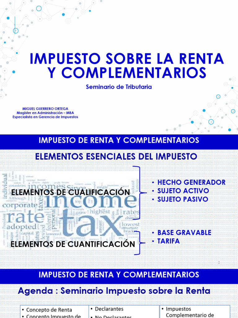 Elementos del Impuesto sobre la Renta | PDF | Impuestos | Impuesto ...