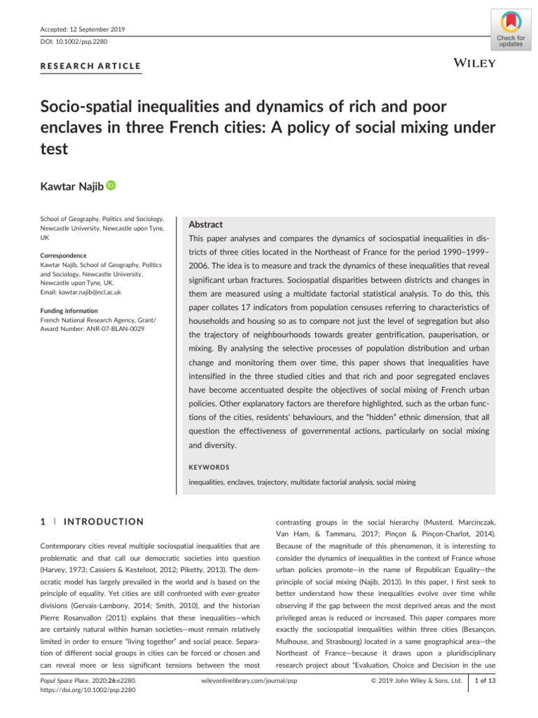 Najib - 2020 - Socio Spatial Inequalities and Dynamics of Rich An | PDF ...