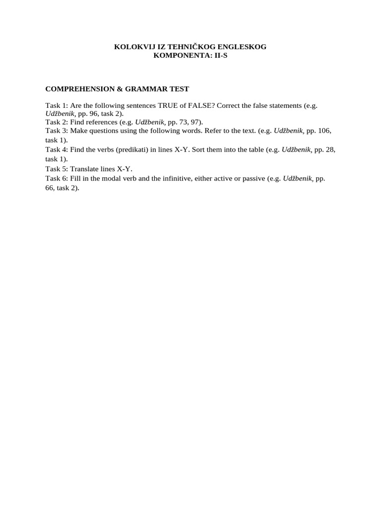 Technical English Comprehension Test | PDF