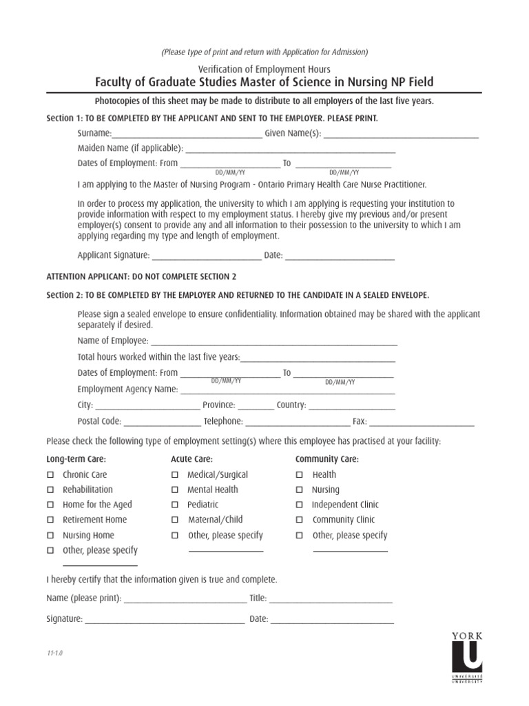 Employment Verification for Nursing Applicants | PDF | Nurse ...