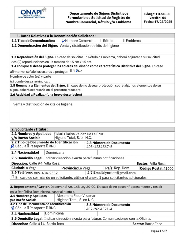 Registro ONAPI | PDF