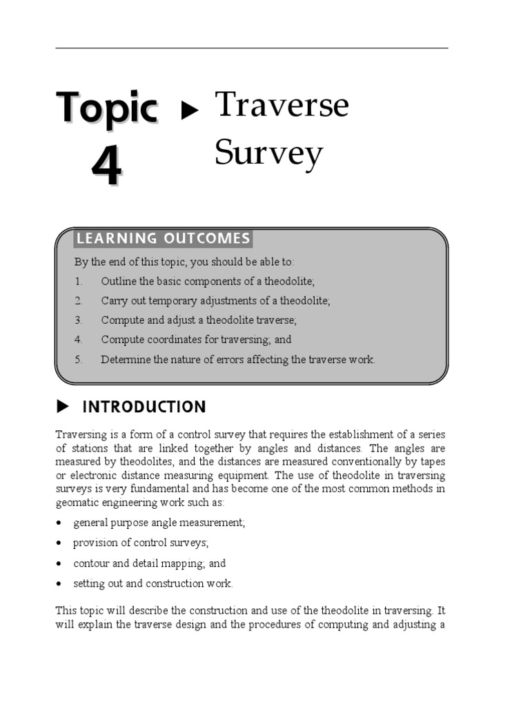 Traverse Survey Surveying Angle - 