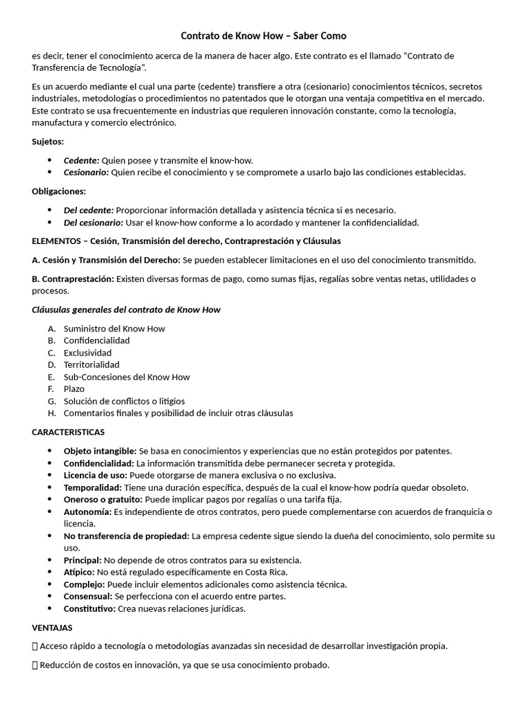 Contrato de Know How | PDF | Batería de iones de litio | Pago de regalías