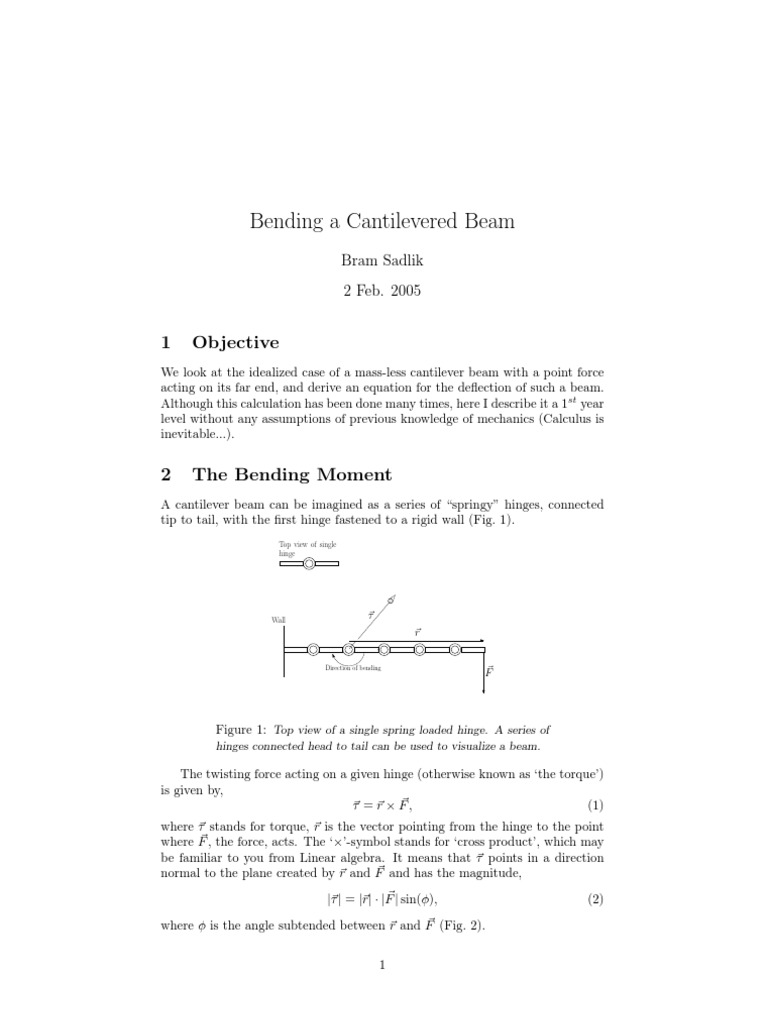 Bending A Cantilever Beam PDF | PDF | Bending | Beam (Structure)