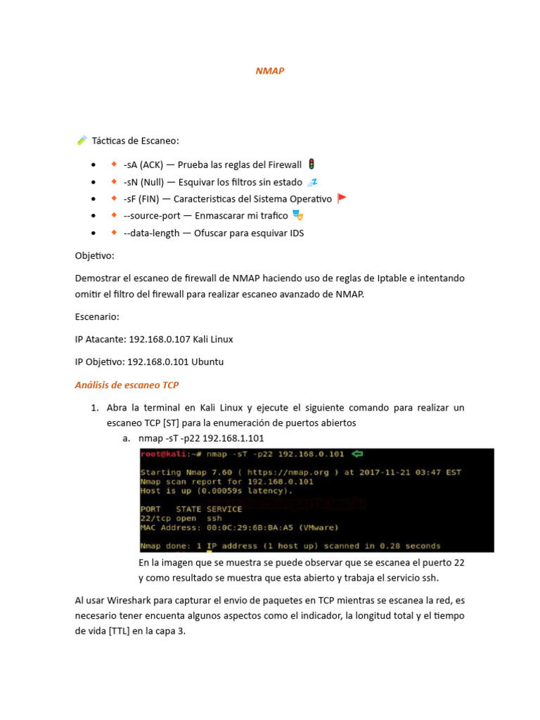 Escaneo de Firewall con NMAP y IPTables | PDF | Protocolo de Control de ...