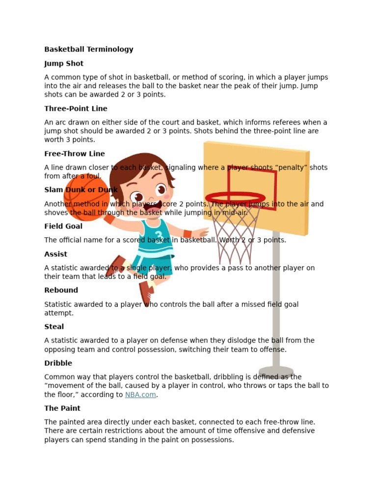 Basketball Slang and Terminology Guide | PDF | Sports Rules And ...