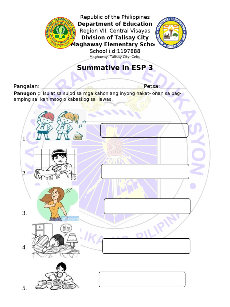 3rd Summative Test in ESP | PDF