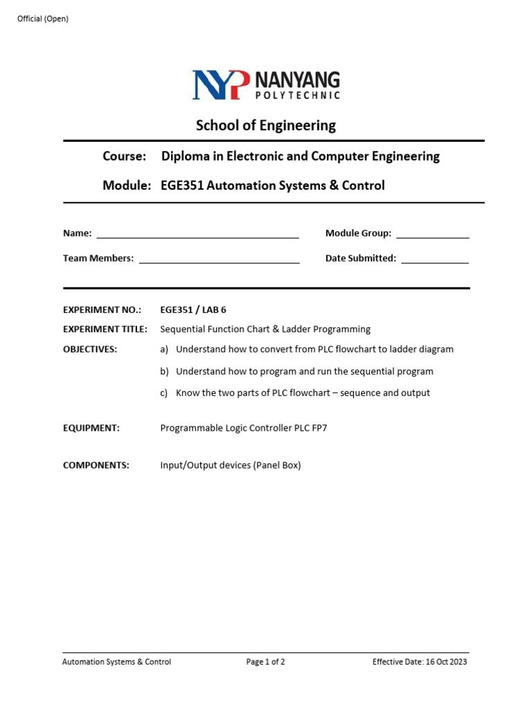 PLC Ladder Programming Lab Guide | PDF