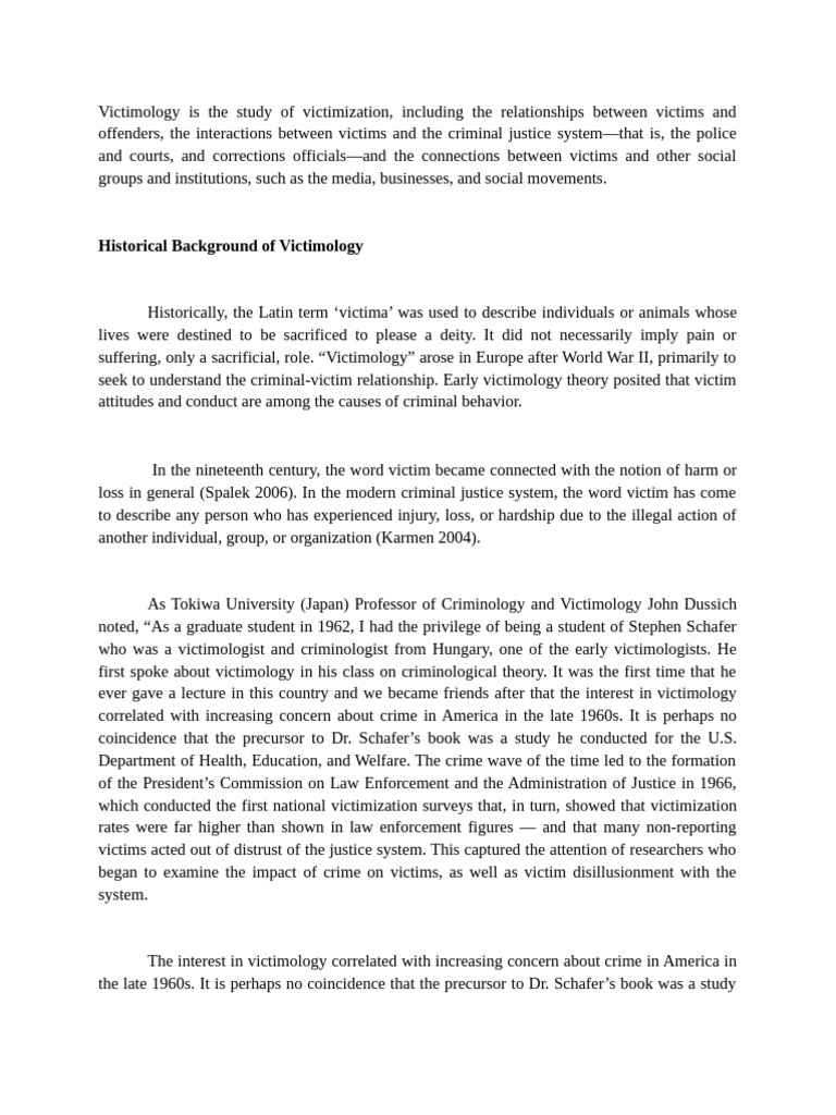 Understanding Victimology and Its Impact | PDF | Deviance (Sociology ...