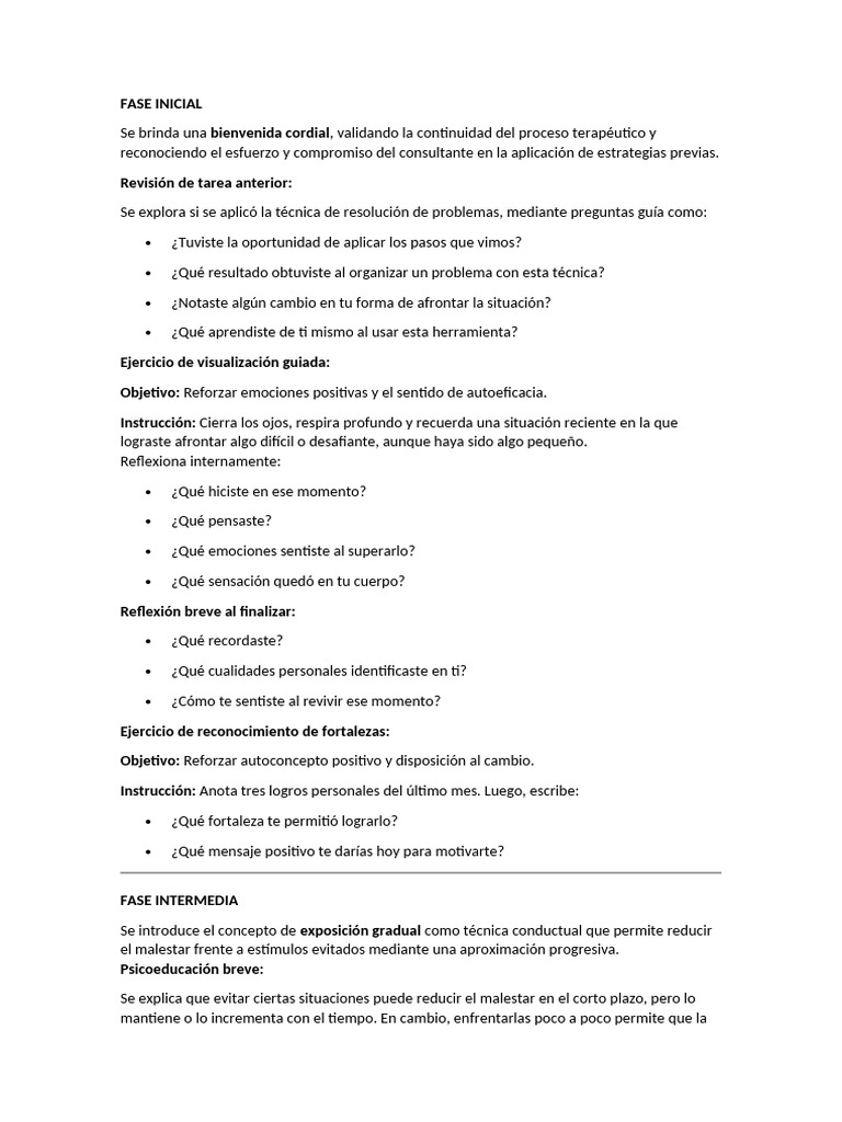 Estrategias de Exposición Gradual en Terapia | PDF | Las emociones ...