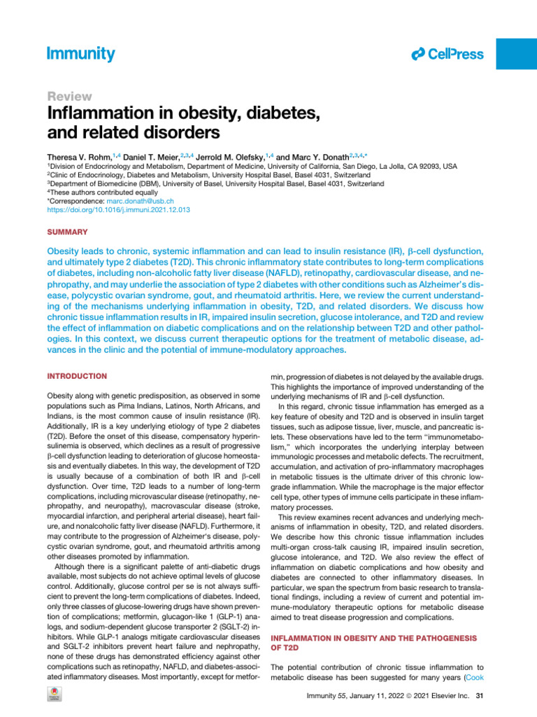 Inflammation's Role in Obesity and T2D | PDF | Macrophage | Inflammation