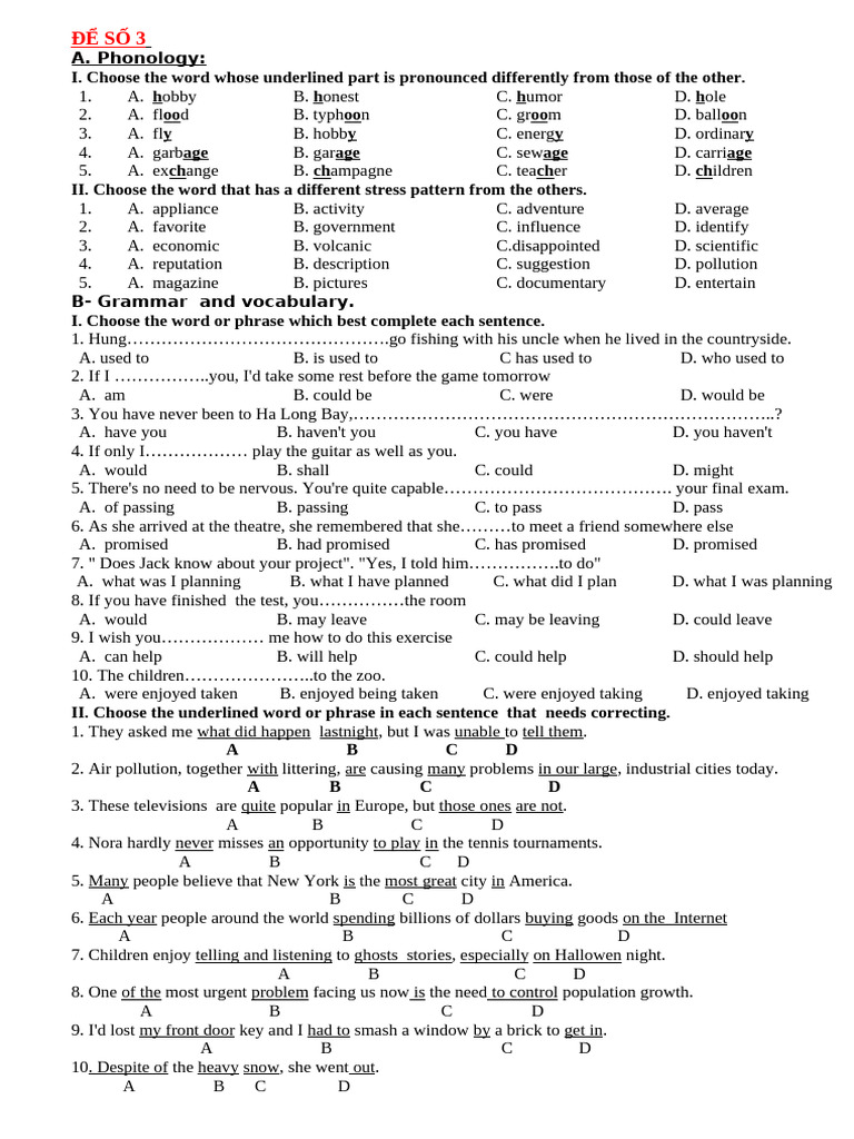 Phonology and Grammar Exercises | PDF | Adolescence | Easter