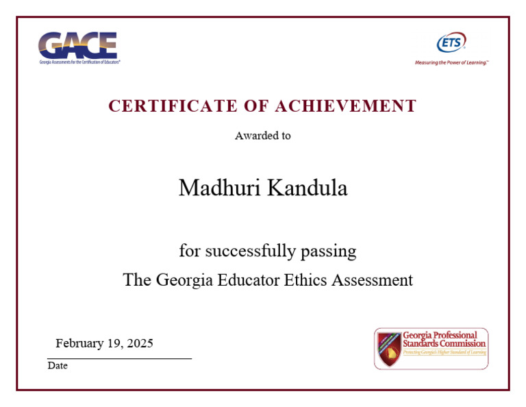 Georgia Educator Ethics Certificate | PDF