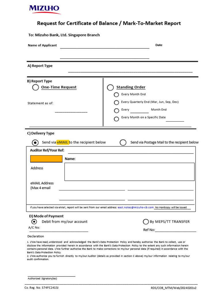 Eform Request For Cob and MTM Report | PDF | Financial Services