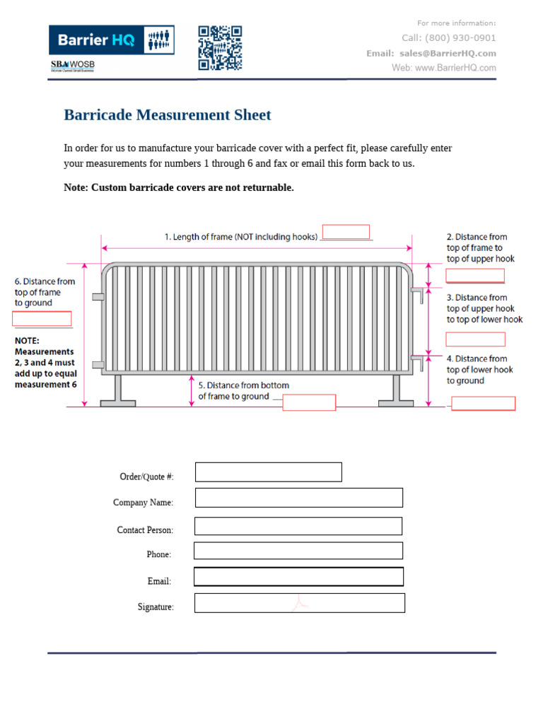 Barricade Measurements Chart For Jackets Bhq New06102022 Pdf