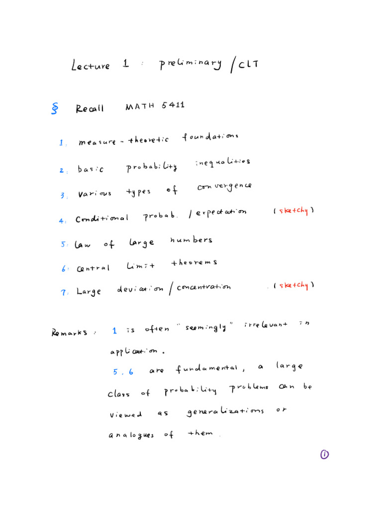 Math5412 Lecture 1 | PDF