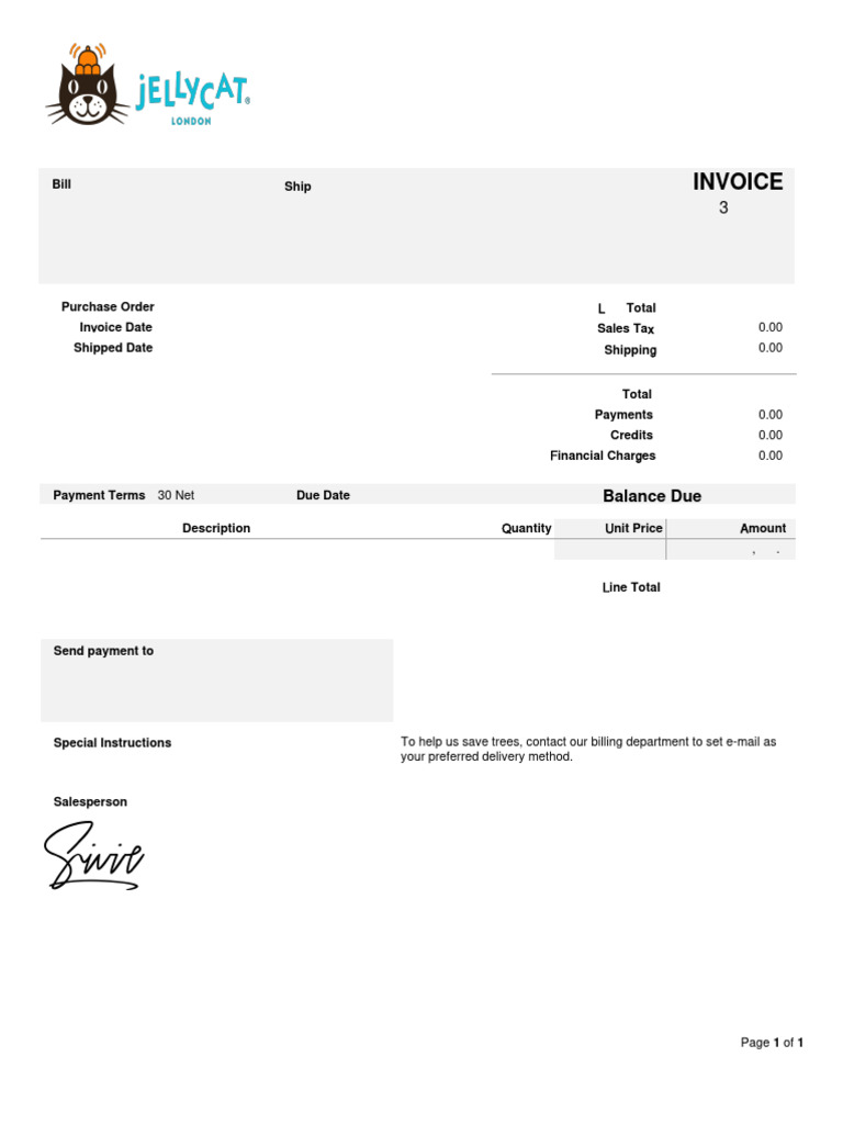 Jellycat Invoice #3808452 | PDF | Toys | Play (Activity)