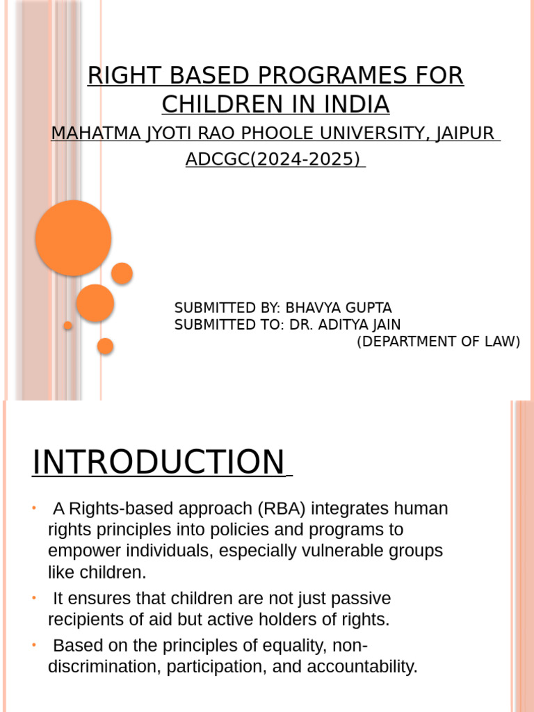 Right Based Programming in Inida-104 | PDF | Children's Rights | Social ...