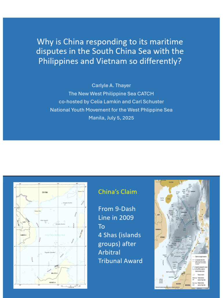 Thayer Why Is China Responding To Its Maritime Disputes in The South ...