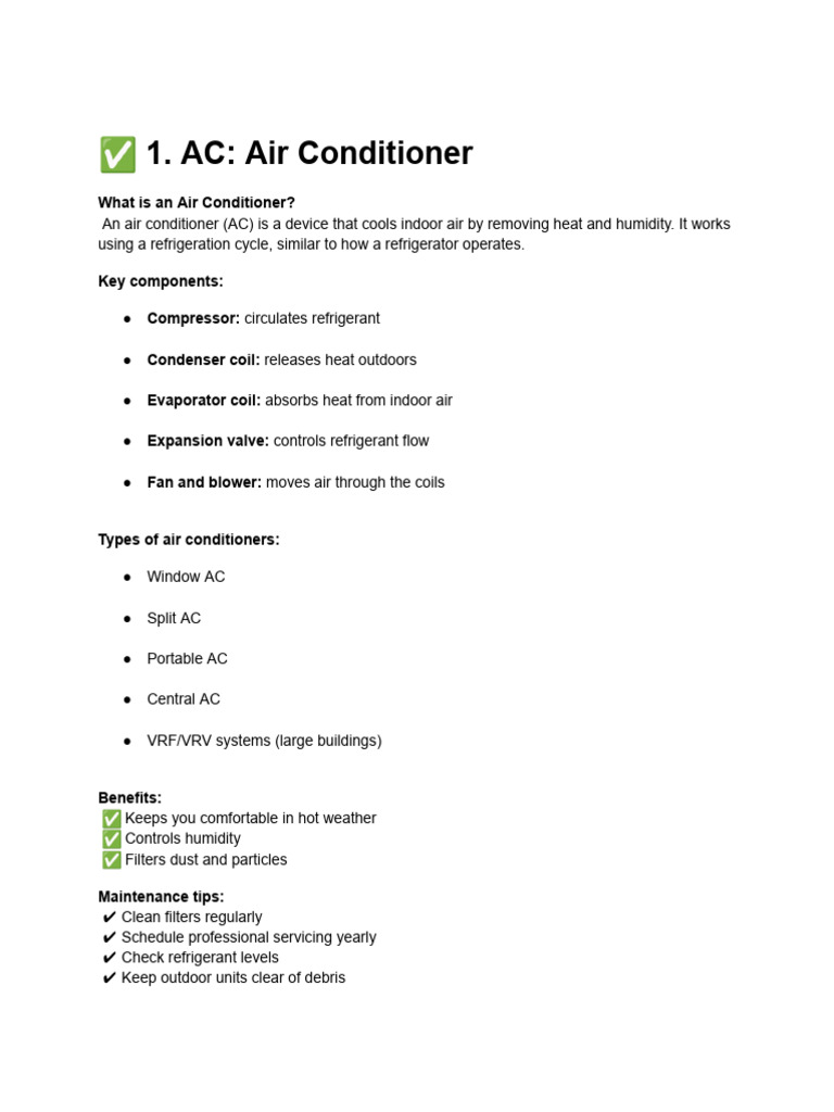 AC: Air Conditioner | PDF