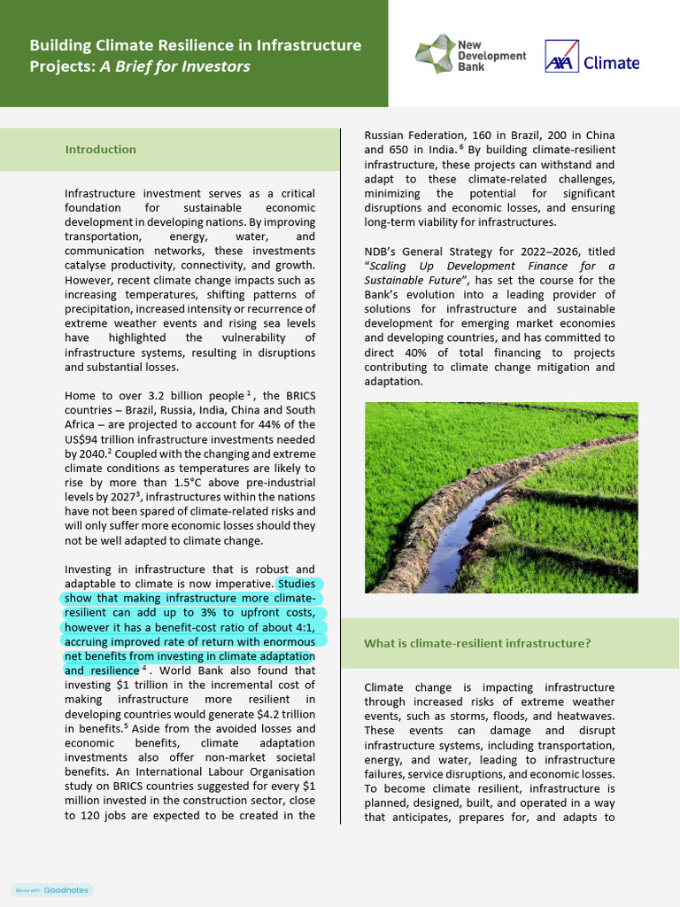 Climate-Resilient Infrastructure Investment | PDF | Climate Resilience ...