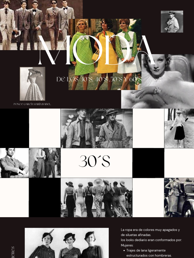 Moda de las décadas: 30s a 60s | PDF | Ropa | Pantalones