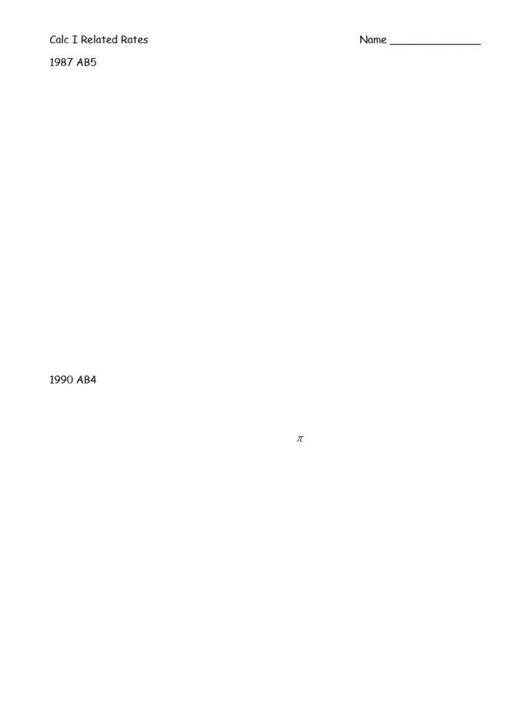 19 AP Problems Related Rates | PDF