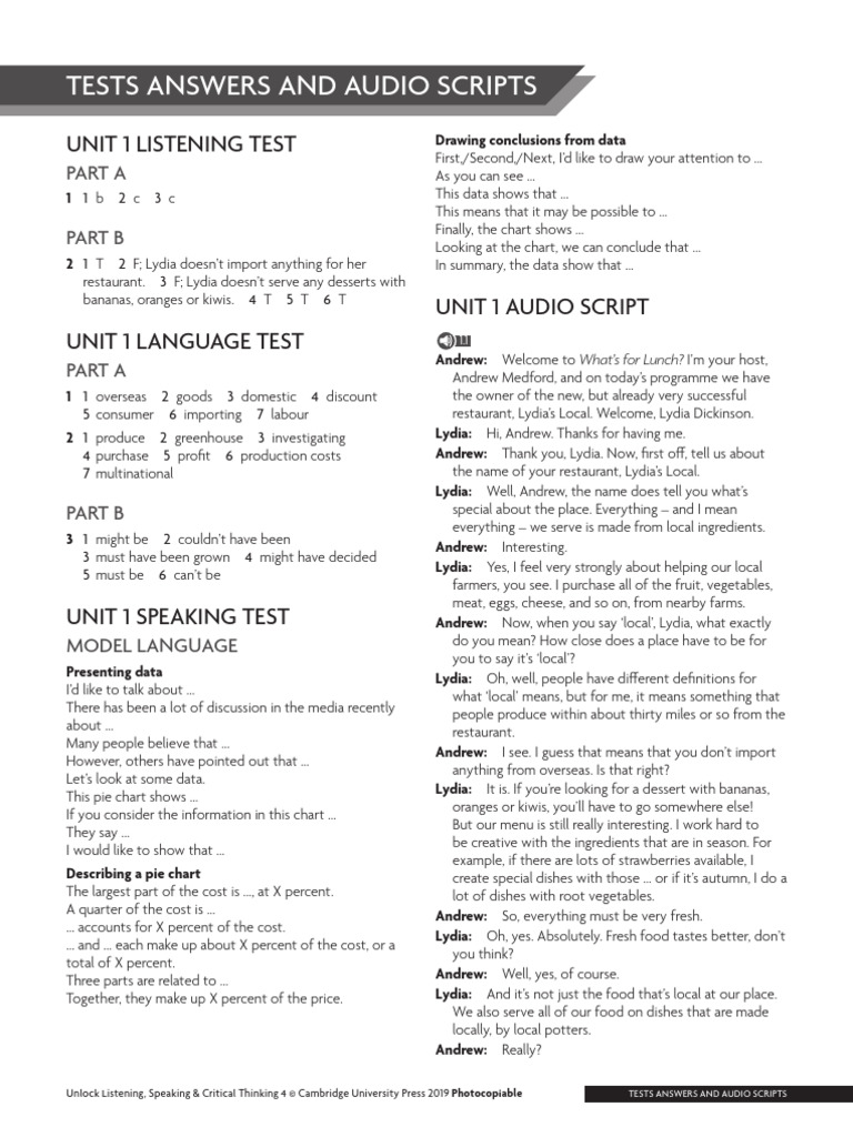 Unit 1 Listening & Speaking Test Guide | PDF | Photovoltaics | Climate ...