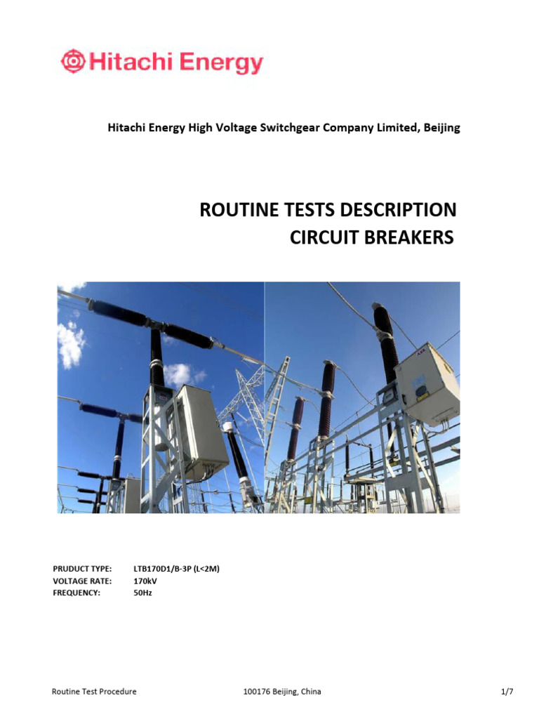 Circuit Breaker Routine Test Procedures | PDF | Electrical Wiring ...