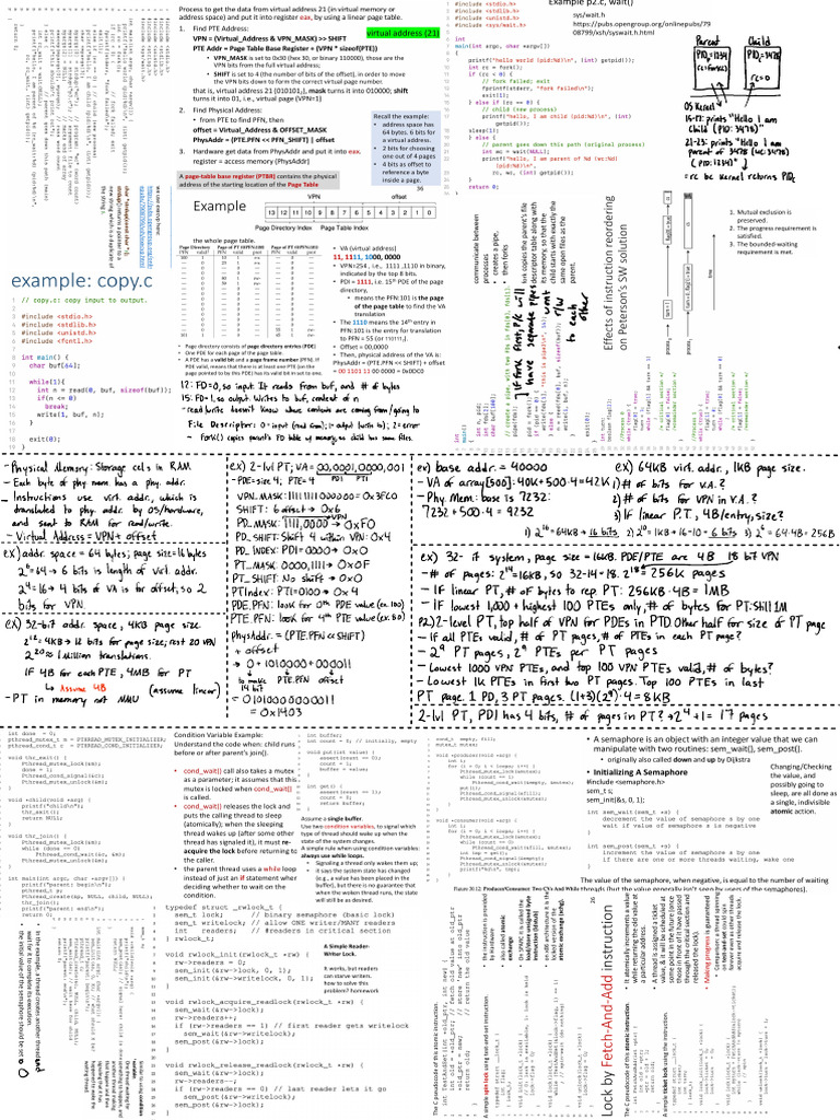OS Final Cheat Sheet XhA | PDF