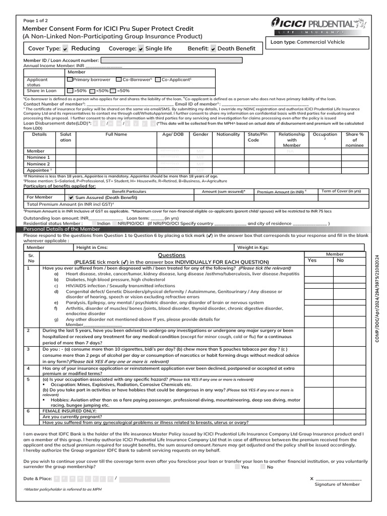 Revised - I-Pru Mef Form - CV & Ucv-1 | PDF | Loans | Finance & Money ...