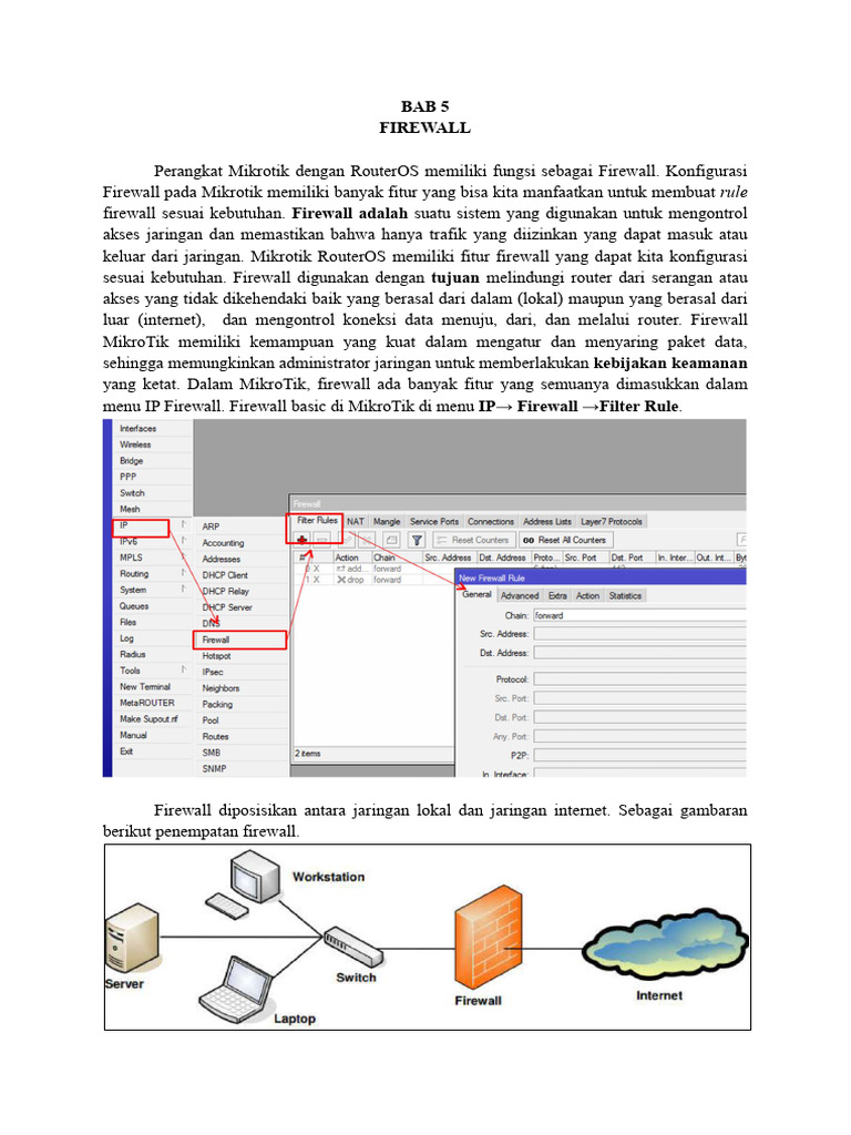 Konfigurasi Firewall Mikrotik RouterOS | PDF
