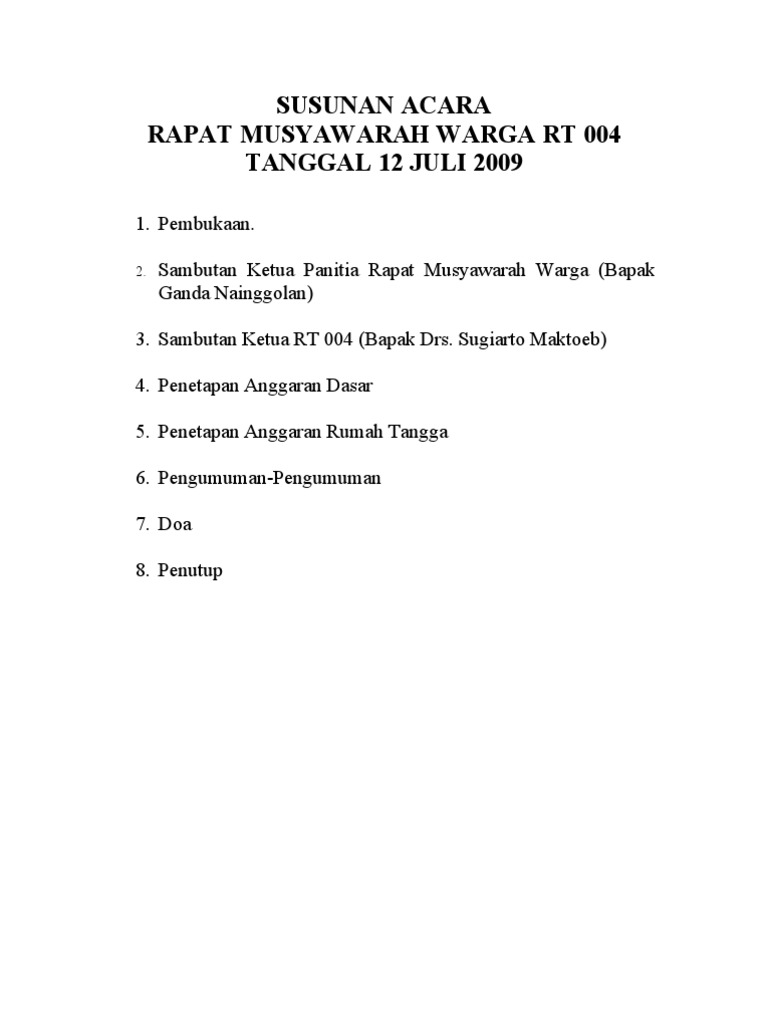 Susunan Acara Pdf