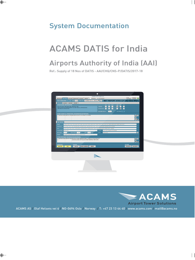 India D-ATIS Operator Manual | PDF | Computing | Software