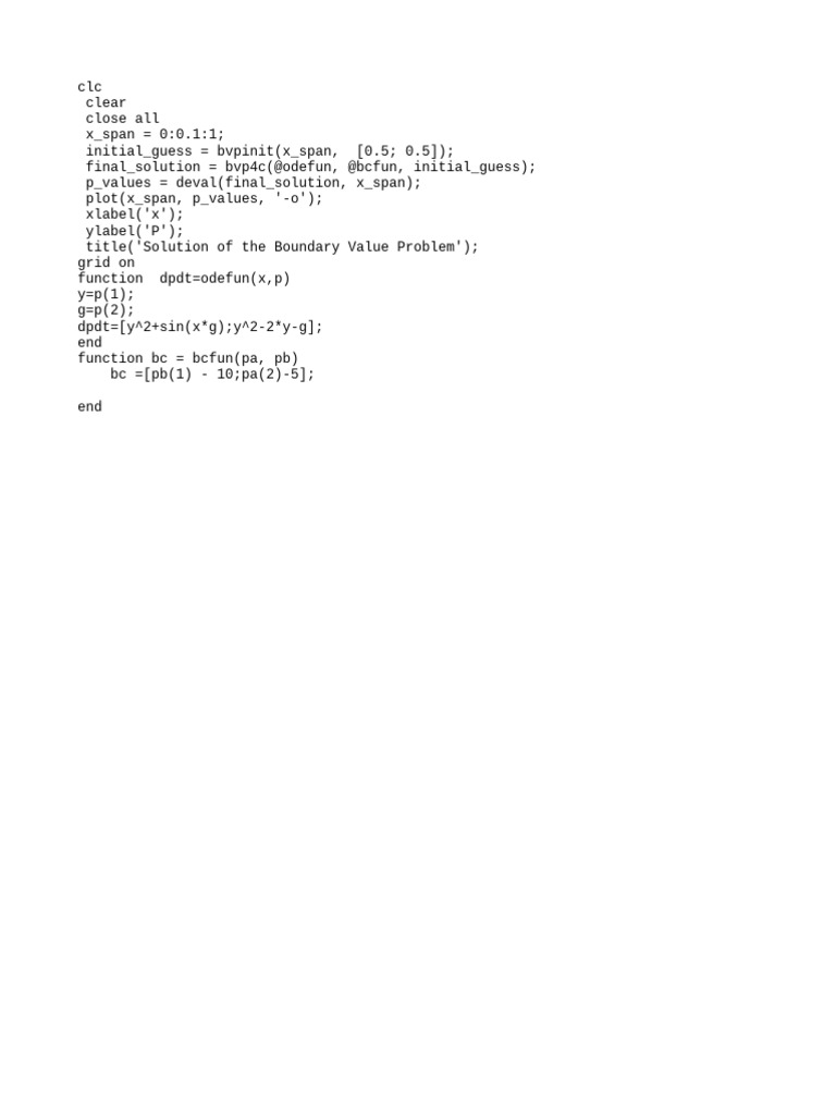 Two Dependent Variable BVP's | PDF