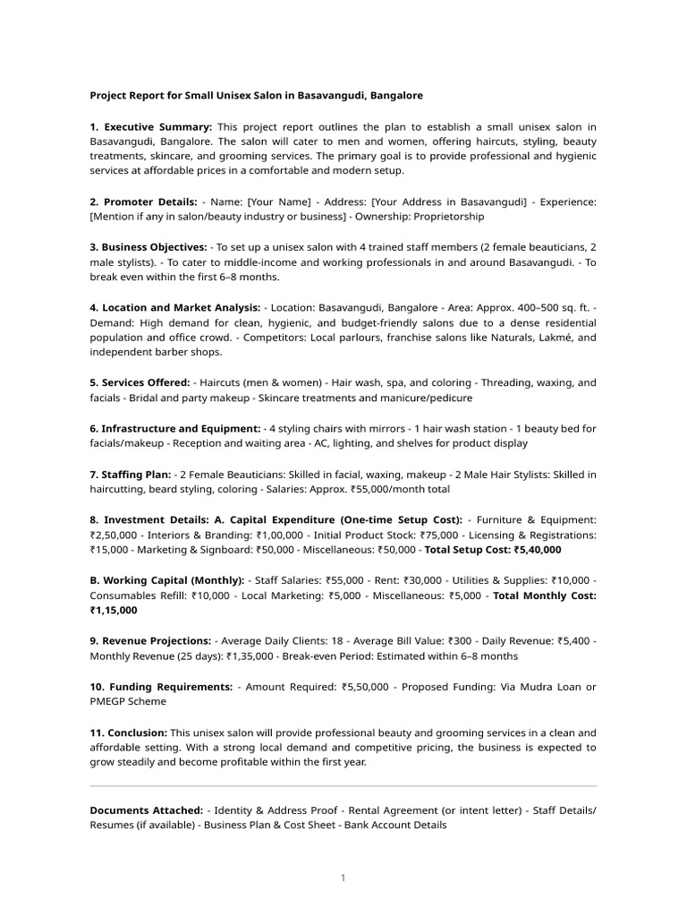 Salon Project Report | PDF | Economies