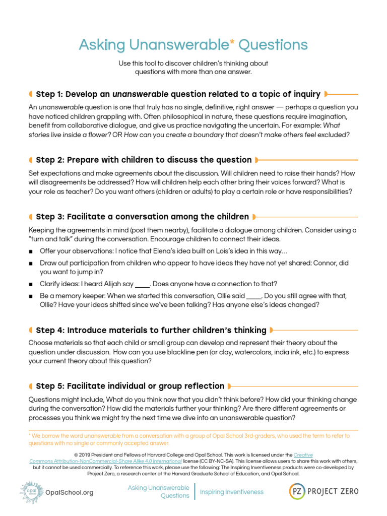Encouraging Unanswerable Questions | PDF | Curiosity | Science