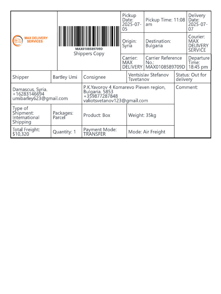 Waybill 2 | PDF