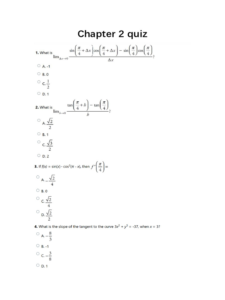 Chapter 2 Quiz | PDF