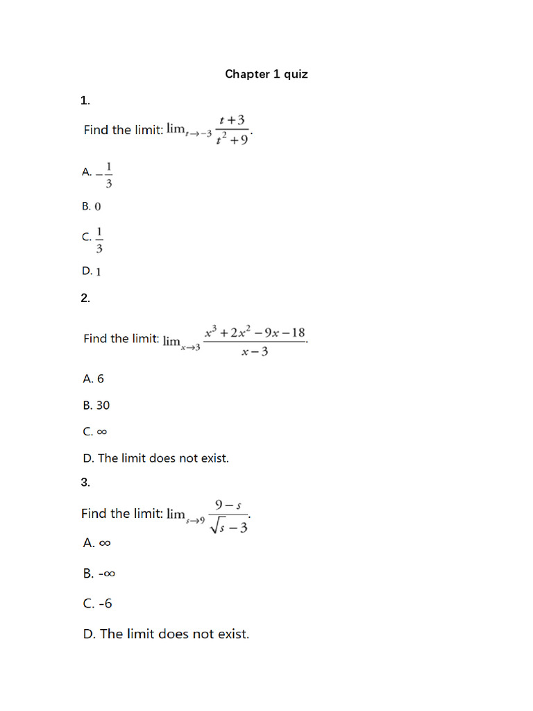 Chapter 1 Quiz | PDF