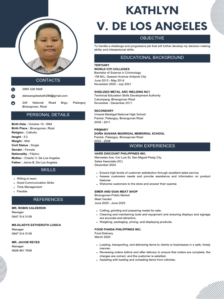 Resume PDF Foods Cuisine - 1