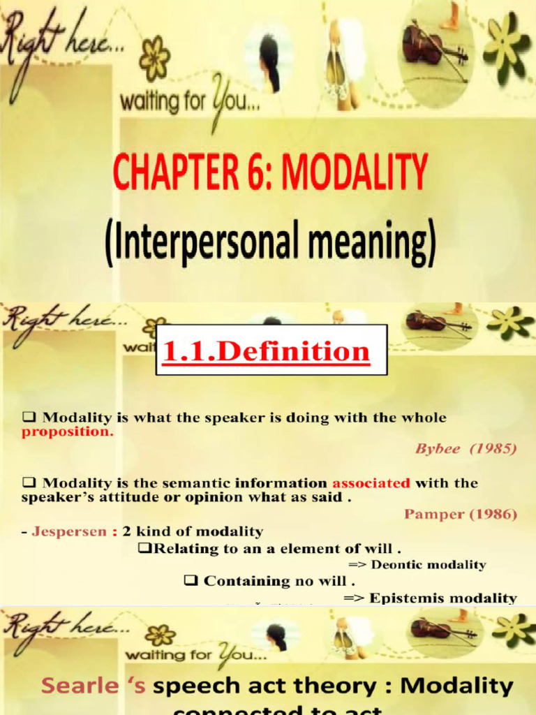 Conceptualization of Modality | PDF