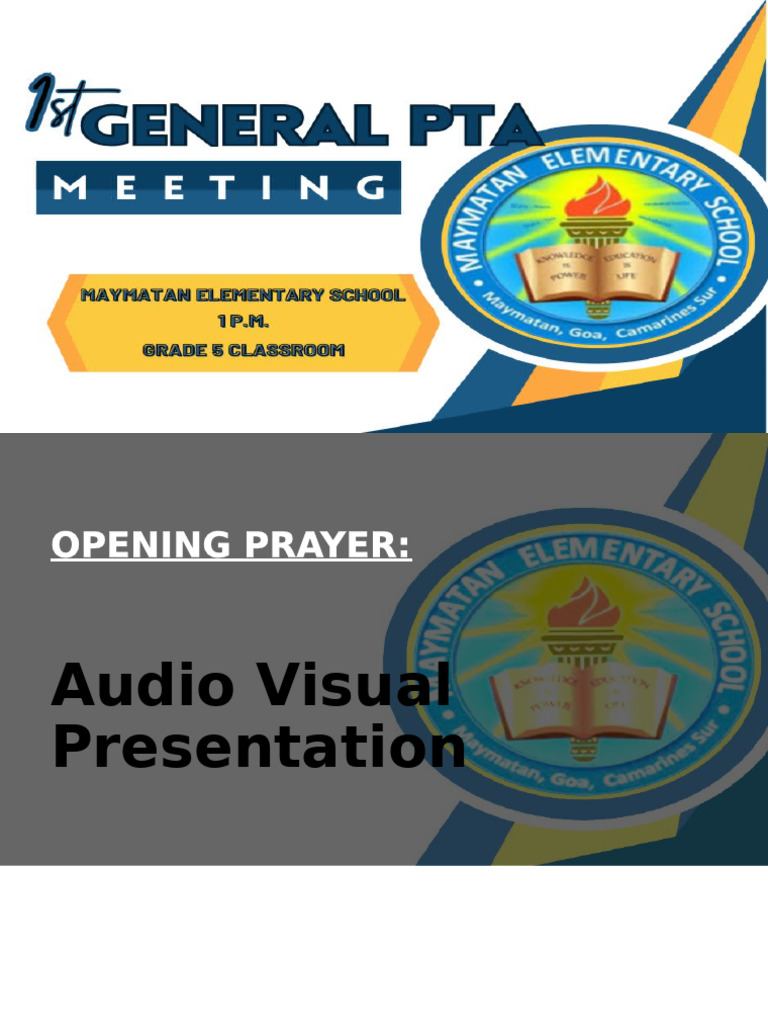1st General PTA Meeting Agenda | PDF