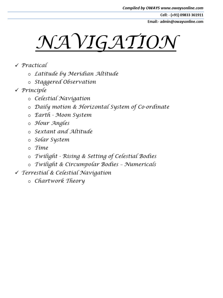 Cel Nav Notes | PDF