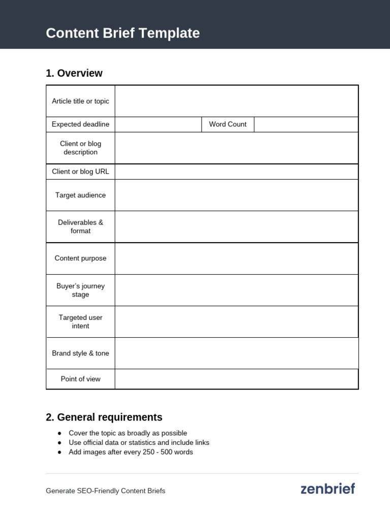 Content Brief Template | PDF