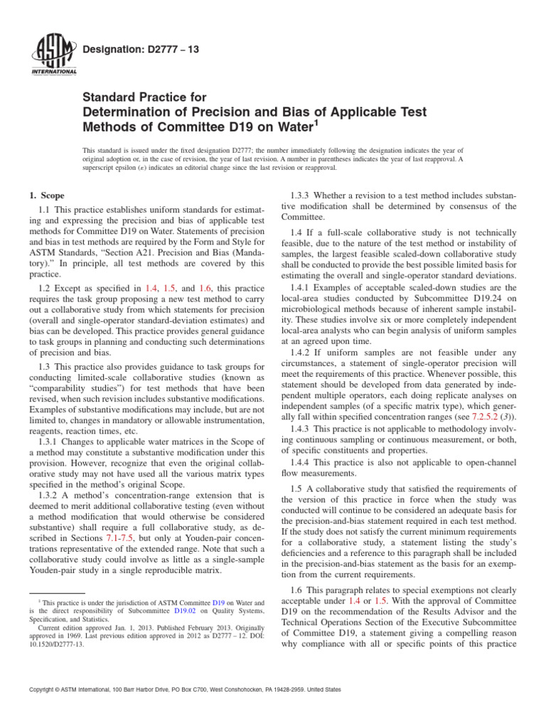 Precision and Bias in Water Testing | PDF | Accuracy And Precision ...