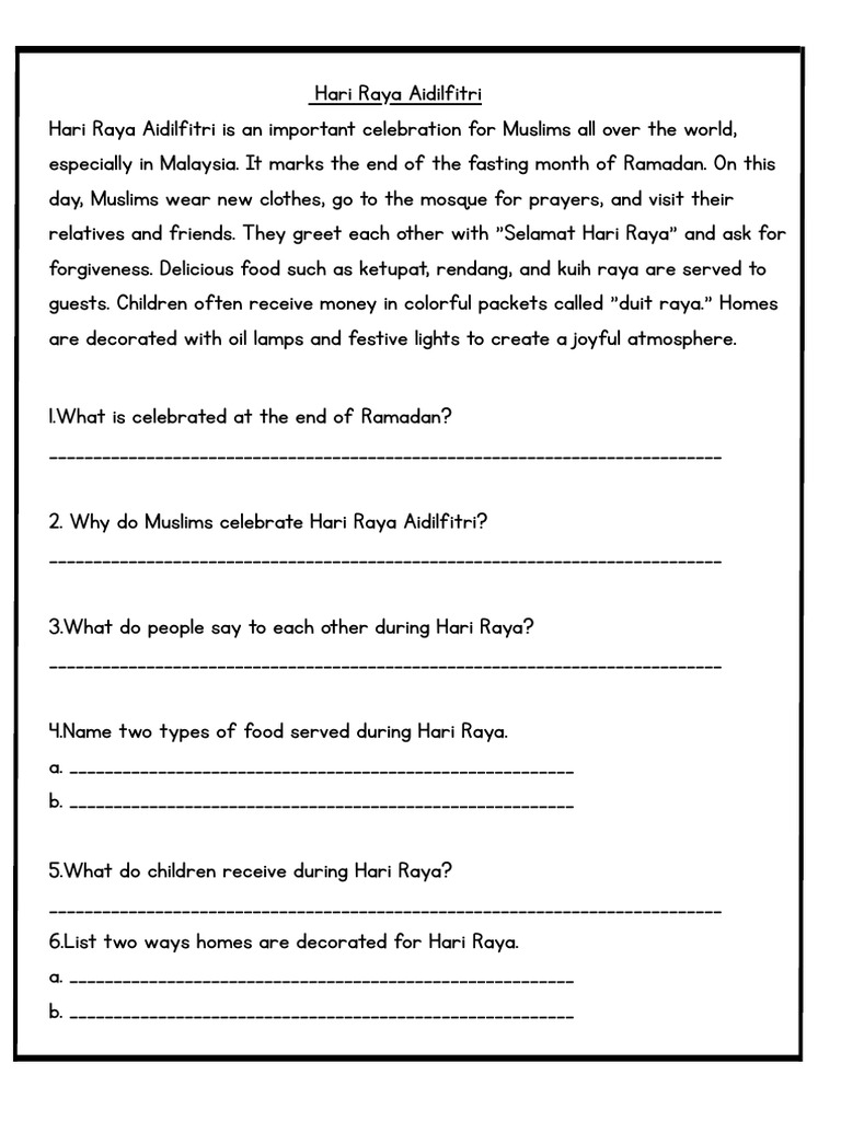 Celebrating Hari Raya Aidilfitri Traditions | PDF