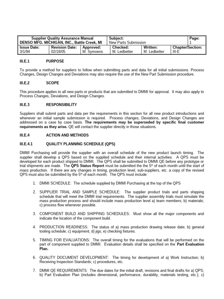 New Parts Submission Process Guide | PDF | Specification (Technical ...