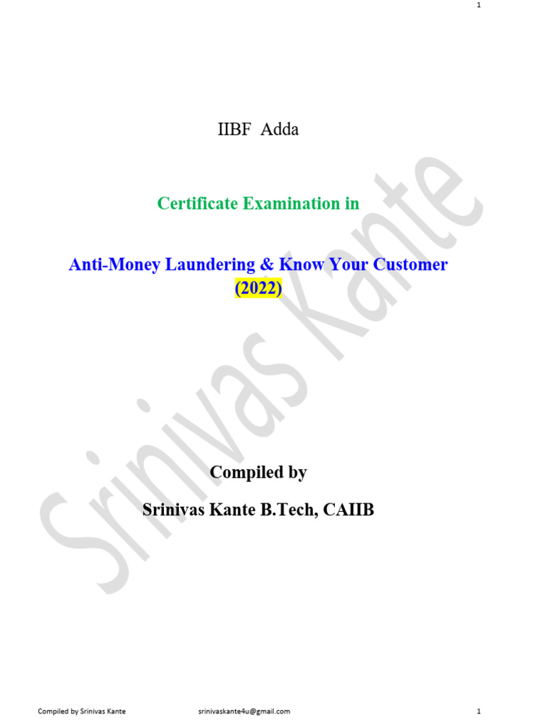 AML& KYC pdf-1 | PDF | Money Laundering | Terrorism Financing